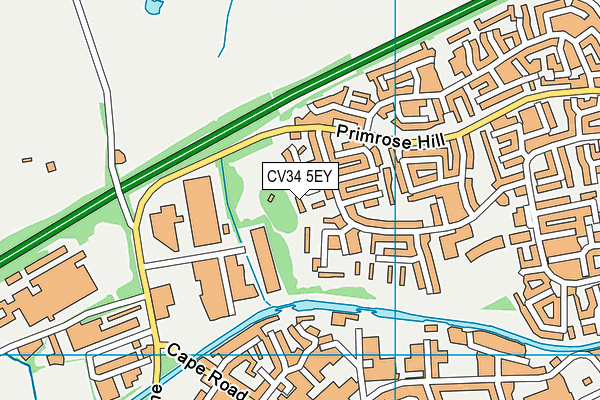 CV34 5EY map - OS VectorMap District (Ordnance Survey)