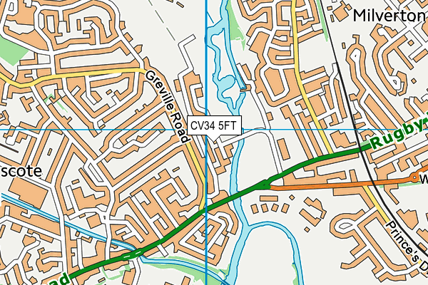 CV34 5FT map - OS VectorMap District (Ordnance Survey)