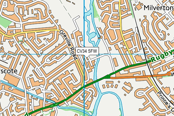 CV34 5FW map - OS VectorMap District (Ordnance Survey)