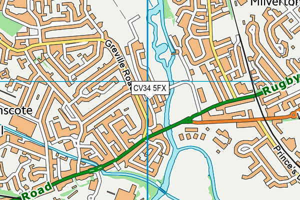 CV34 5FX map - OS VectorMap District (Ordnance Survey)