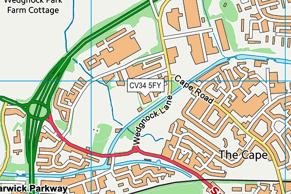 CV34 5FY map - OS VectorMap District (Ordnance Survey)