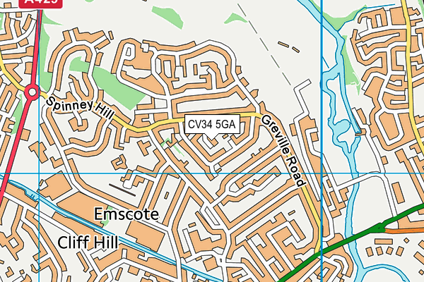 CV34 5GA map - OS VectorMap District (Ordnance Survey)