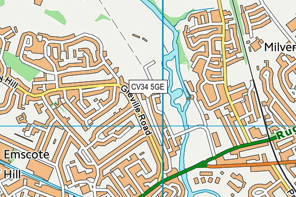 CV34 5GE map - OS VectorMap District (Ordnance Survey)