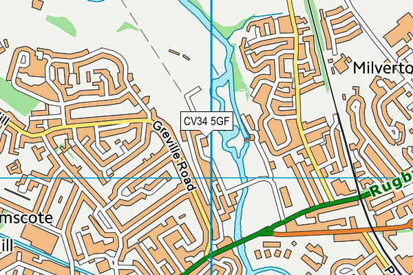 CV34 5GF map - OS VectorMap District (Ordnance Survey)