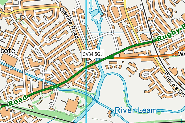 CV34 5GJ map - OS VectorMap District (Ordnance Survey)