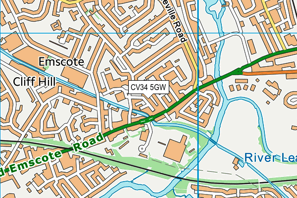 CV34 5GW map - OS VectorMap District (Ordnance Survey)