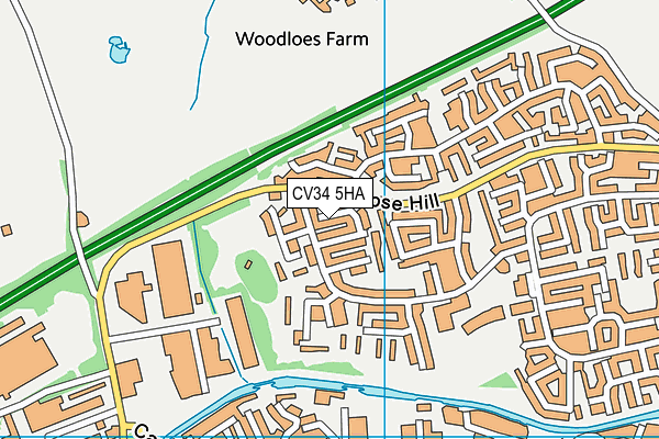 CV34 5HA map - OS VectorMap District (Ordnance Survey)