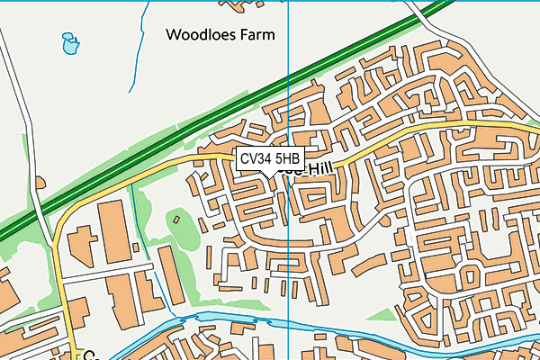 CV34 5HB map - OS VectorMap District (Ordnance Survey)