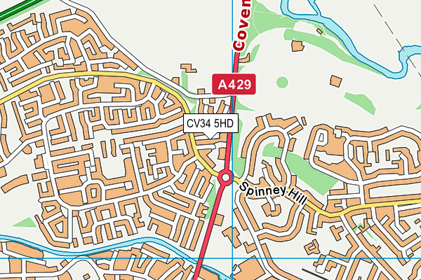 CV34 5HD map - OS VectorMap District (Ordnance Survey)