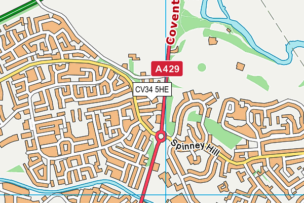 CV34 5HE map - OS VectorMap District (Ordnance Survey)