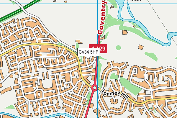 CV34 5HF map - OS VectorMap District (Ordnance Survey)