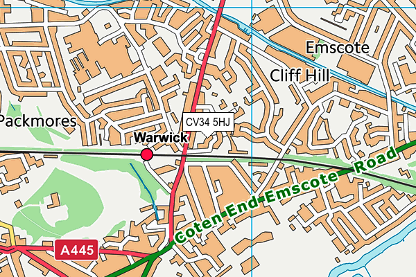 CV34 5HJ map - OS VectorMap District (Ordnance Survey)