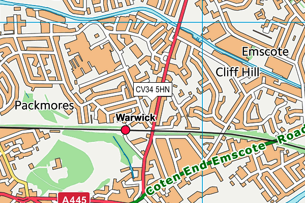 CV34 5HN map - OS VectorMap District (Ordnance Survey)