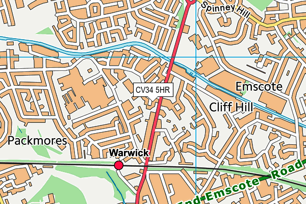 CV34 5HR map - OS VectorMap District (Ordnance Survey)