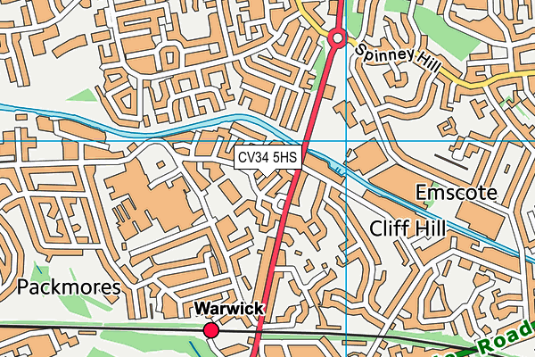 CV34 5HS map - OS VectorMap District (Ordnance Survey)