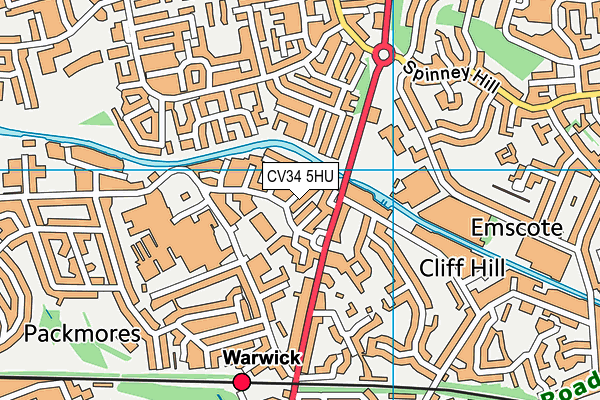CV34 5HU map - OS VectorMap District (Ordnance Survey)