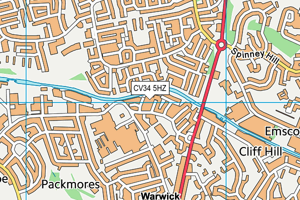 CV34 5HZ map - OS VectorMap District (Ordnance Survey)