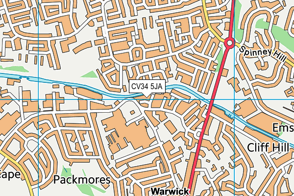 CV34 5JA map - OS VectorMap District (Ordnance Survey)