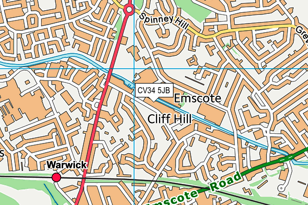 The Emscote School map (CV34 5JB) - OS VectorMap District (Ordnance Survey)