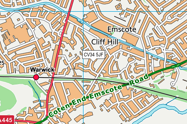 CV34 5JF map - OS VectorMap District (Ordnance Survey)