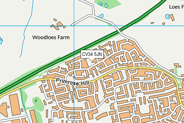 CV34 5JN map - OS VectorMap District (Ordnance Survey)