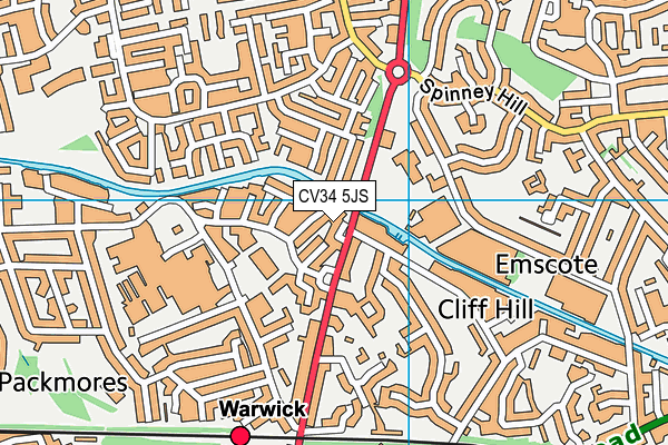 CV34 5JS map - OS VectorMap District (Ordnance Survey)