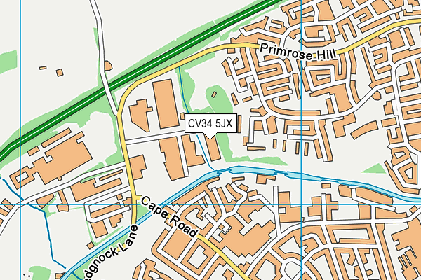 CV34 5JX map - OS VectorMap District (Ordnance Survey)