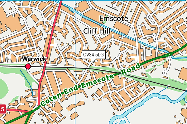 CV34 5LG map - OS VectorMap District (Ordnance Survey)