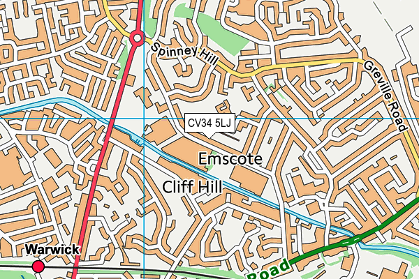 CV34 5LJ map - OS VectorMap District (Ordnance Survey)