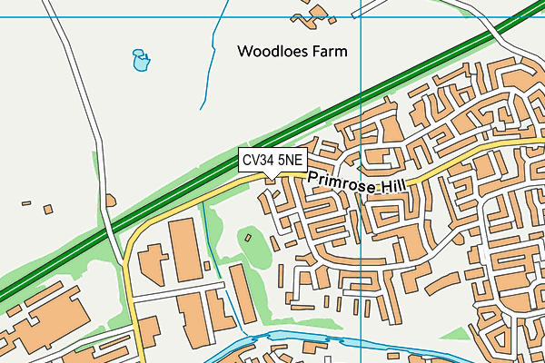 CV34 5NE map - OS VectorMap District (Ordnance Survey)