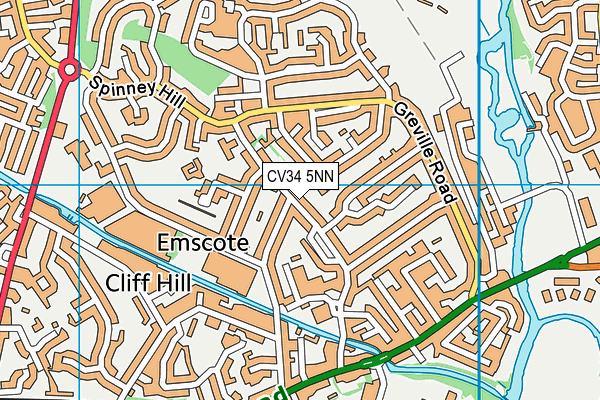 CV34 5NN map - OS VectorMap District (Ordnance Survey)