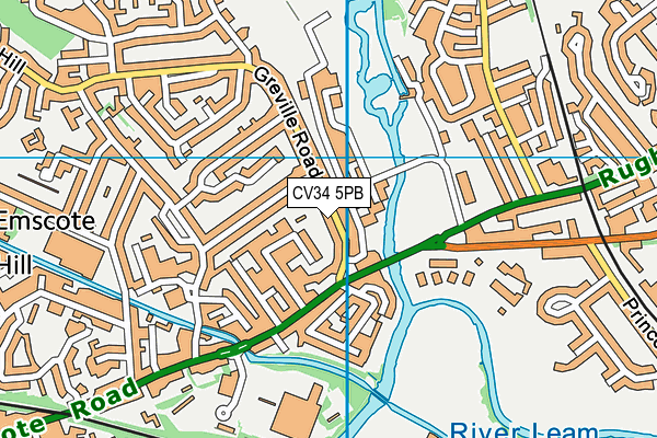 CV34 5PB map - OS VectorMap District (Ordnance Survey)