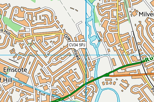 CV34 5PJ map - OS VectorMap District (Ordnance Survey)