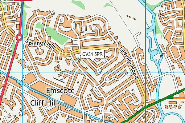 CV34 5PR map - OS VectorMap District (Ordnance Survey)