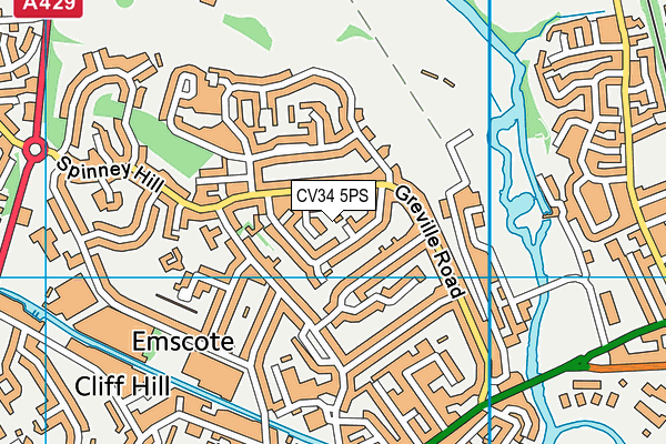 CV34 5PS map - OS VectorMap District (Ordnance Survey)