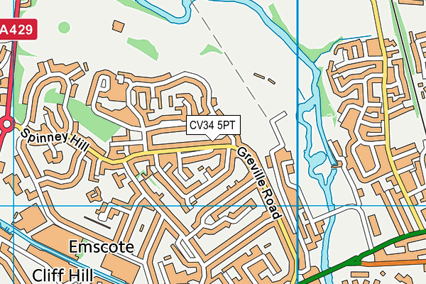 CV34 5PT map - OS VectorMap District (Ordnance Survey)