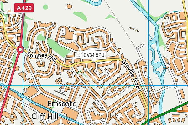 CV34 5PU map - OS VectorMap District (Ordnance Survey)