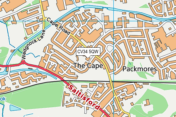 CV34 5QW map - OS VectorMap District (Ordnance Survey)