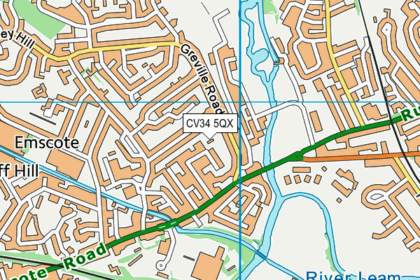 CV34 5QX map - OS VectorMap District (Ordnance Survey)