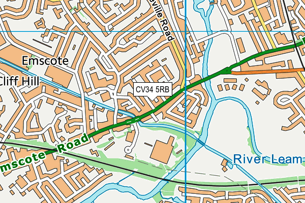 CV34 5RB map - OS VectorMap District (Ordnance Survey)