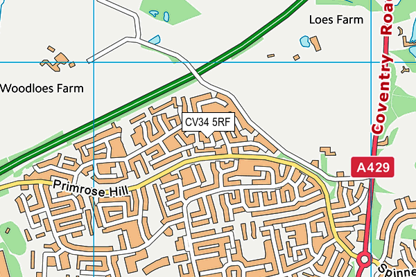 CV34 5RF map - OS VectorMap District (Ordnance Survey)