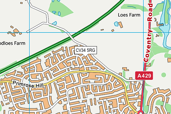 CV34 5RG map - OS VectorMap District (Ordnance Survey)