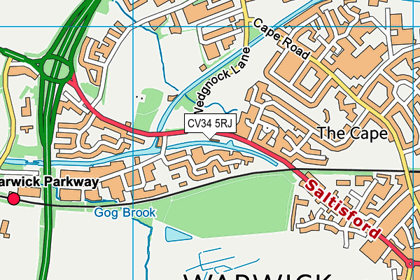 CV34 5RJ map - OS VectorMap District (Ordnance Survey)