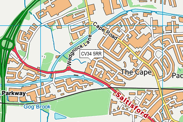 CV34 5RR map - OS VectorMap District (Ordnance Survey)
