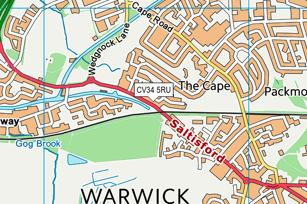 CV34 5RU map - OS VectorMap District (Ordnance Survey)