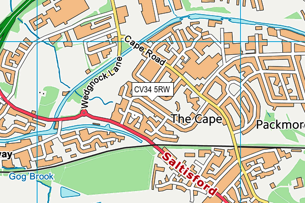 CV34 5RW map - OS VectorMap District (Ordnance Survey)