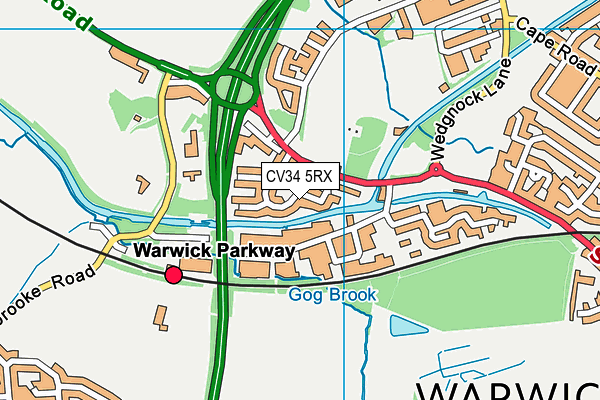 CV34 5RX map - OS VectorMap District (Ordnance Survey)
