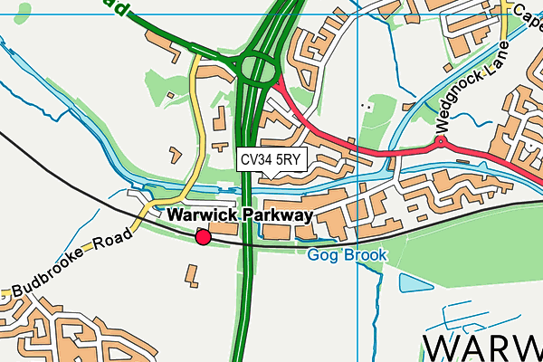 CV34 5RY map - OS VectorMap District (Ordnance Survey)