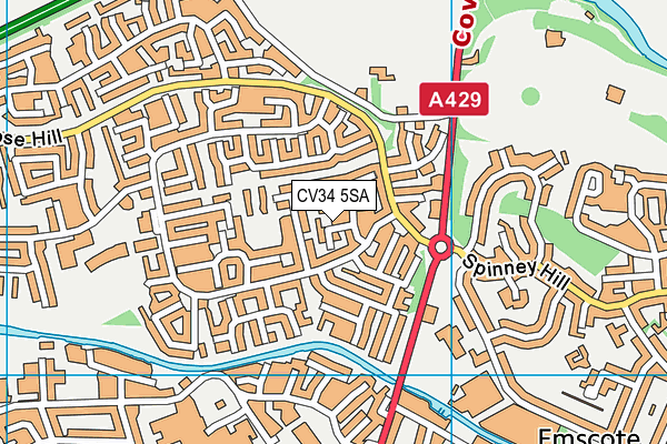 CV34 5SA map - OS VectorMap District (Ordnance Survey)