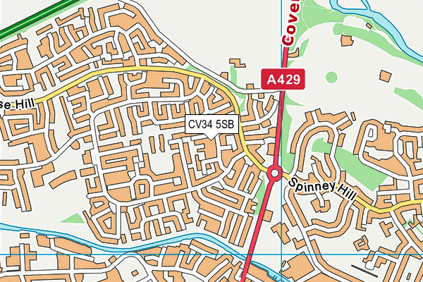 CV34 5SB map - OS VectorMap District (Ordnance Survey)